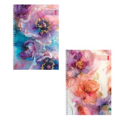 Тетрадь А4 96 л., HATBER, гребень, клетка, матовая ламинация, 3D-фольга, "Цветочные сны" (микс), 088814, 96Т4лофВ1гр - фото 14922880