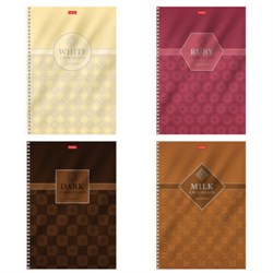 Тетрадь А4 96 л., HATBER, гребень, клетка, металлизированный картон, выборочный лак, "Chocolate" (микс), 083451, 96Т4мтлВ1гр - фото 14922883