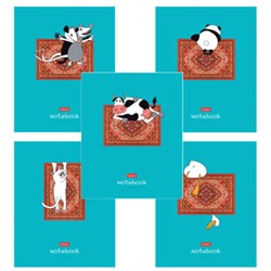 Тетрадь А5 48 л., HATBER скоба, клетка, обложка картон, "На ковре" (микс в спайке), 088375, 48Т5В1 - фото 14922917