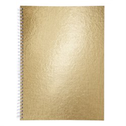 Тетрадь бумвинил А4 96 л. гребень, офсет №1, клетка, "ЗОЛОТО Metallic", HATBER, 077197, 96Т4бвВ1гр - фото 14922935