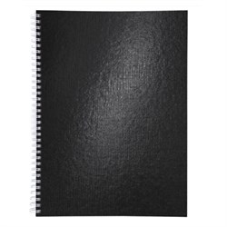 Тетрадь бумвинил А4 96 л., гребень, офсет №1, клетка, "ЧЕРНАЯ Metallic", HATBER, 077202, 96Т4бвВ1гр - фото 14922939