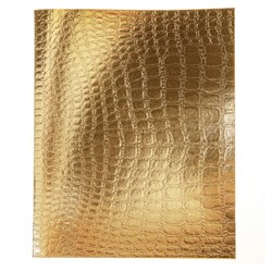 Тетрадь бумвинил А5 48 л., скоба, офсет №1, клетка, с полями, "ЗОЛОТО Metallic", CROCO, HATBER, 065833, 48Т5бвВ1 - фото 14922941