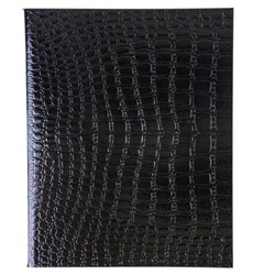Тетрадь бумвинил А5 48 л., скоба, офсет №1, клетка, с полями, "ЧЕРНАЯ Metallic", CROCO, HATBER, 072232, 48Т5бвВ1 - фото 14922942