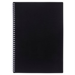 Тетрадь обложка пластик, А4, 80 л., гребень, клетка, HATBER, "VELVET" Черная, 081566, 80Т4В1гр_01601 - фото 14922951