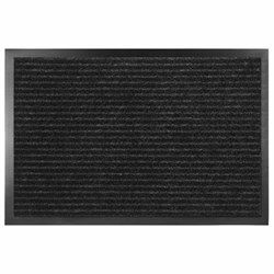 Коврик придверный 60х90 см, ЧЕРНЫЙ, влаго-грязезащитный, 430 г/м2, ребристый, ЛЮБАША СТАНДАРТ, 701034 - фото 14923692
