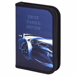 Пенал BRAUBERG с наполнением, 1 отделение, 1 откидная планка, 24 предмета, 21х14 см, "Sport car", 271527 - фото 14924610