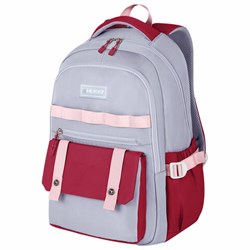Рюкзак HEIKKI GOODLY (ХЕЙКИ) универсальный, 2 отделения, отделение для ноутбука, серый/красный, 46x33x18 см, 273869 - фото 14927458