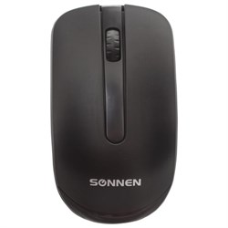 Мышь беспроводная SONNEN M-3032, USB, 1200 dpi, 2 кнопки + 1 колесо-кнопка, оптическая, черная, 512640 - фото 14927586