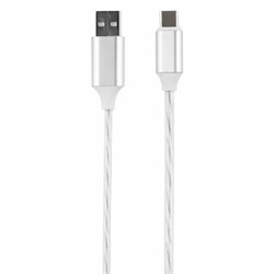 Кабель с LED-подсветкой USB 2.0-Type-C, 1 м, RED LINE, белый, УТ000022103 - фото 14927622