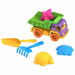 Набор для игр в песке: самосвал "Кама", совочек, грабельки, 3 формочки "Морские", НОРДПЛАСТ, 431779 - фото 14931714