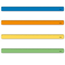 Линейка пластиковая 50 см ПИФАГОР, неоновая, ассорти, 210845 - фото 14932626