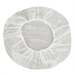 Шапочка-берет белая, КОМПЛЕКТ 100 шт., спанбонд 14 г/м2, KLEVER - фото 14936093