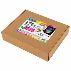 Набор отпечатки рук: холст 24х30 см, перламутр 6 цветов, кисть + сертификат В ПОДАРОК, BRAUBERG HOBBY, 192533 - фото 14936945