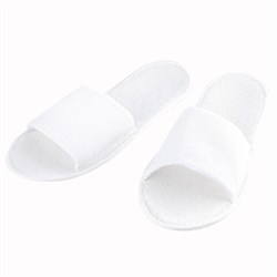 Тапочки одноразовые махровые "Классик" открытые, 1 пара, размер 38-42, белые, SMZ - фото 14938201