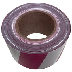 Лента оградительная сигнальная красно-белая 75 мм х 250 м, СТАНДАРТ, полиэтилен, ЛО 250/75 - фото 14938234