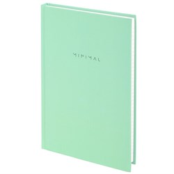 Блокнот А5 134х206 мм, 80 л., твёрдый, клетка, BRAUBERG "Minimal", мятный, 116443 - фото 14945160