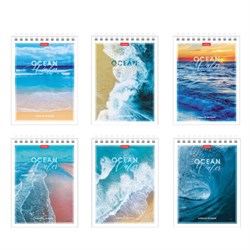 Блокнот МАЛЫЙ ФОРМАТ А6, 40 л., гребень, картон, клетка, HATBER, "Аквалайф", 080473, 40Б6В1гр - фото 14945197