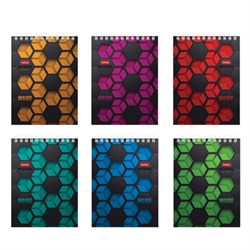 Блокнот МАЛЫЙ ФОРМАТ А6, 40 л., гребень, картон, клетка, HATBER, "INSIDE", 080475, 40Б6В1гр - фото 14945198