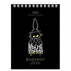 Блокнот МАЛЫЙ ФОРМАТ А6, 40 л., гребень, картон, клетка, HATBER, "Проект "Капланопись", 090639, 40Б6В1гр - фото 14945199