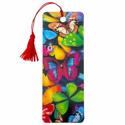 Закладка для книг с линейкой 3D-ОБЪЕМНАЯ BRAUBERG, "Бабочки", с декоративным шнурком, 125748 - фото 14945212