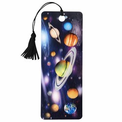 Закладка для книг с линейкой 3D-ОБЪЕМНАЯ BRAUBERG, "Вселенная", с декоративным шнурком, 125757 - фото 14945217