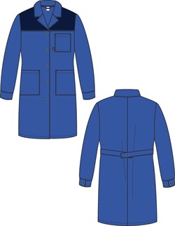 Халат женский Лигор (тк.Смесовая,210), васильковый/т.синий - фото 14950890