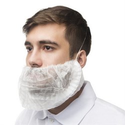 Набородник одноразовый КОМПЛЕКТ 100 штук, спанбонд белый SMZ - фото 14956967