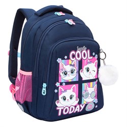 Рюкзак GRIZZLY школьный, анатомическая спинка, 3 отделения, для девочек, "COOL 2DAY", 40х27х20 см, RG-561-1/3 - фото 14959449