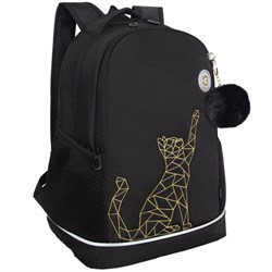 Рюкзак GRIZZLY школьный, анатомическая спинка, 2 отделения, для девочек, "GOLD CAT", 38х28х18 см, RG-563-2/1 - фото 14959453