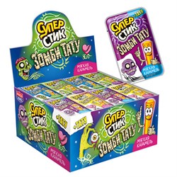 Мягкая карамель "Супер стик с тату ЗОМБИ", 5 г, КАНДИ КЛАБ, CAR132 - фото 14959512