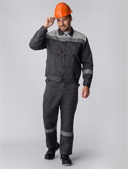 Костюм Лигор-2 СОП У. (тк.Смесовая,210) п/к, т.серый/св.серый - фото 14965139