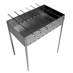 Мангал сборный стальной, размер 500х300х500 мм + 6 шампуров из нержавеющей стали, в коробке, 701728 - фото 14968292