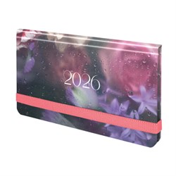 Еженедельник датированный 2026 с резинкой 171х93 мм, BRAUBERG, твердый, УФ-ЛАК, 64 л., "Цветы", 117348 - фото 14977821