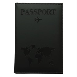 Обложка для паспорта "Passport map", экокожа soft-touch, черная, STAFF, 238760 - фото 14977869