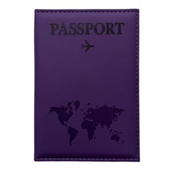 Обложка для паспорта "Passport map", экокожа soft-touch, фиолетовая, STAFF, 238762 - фото 14977871