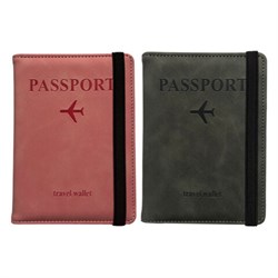 Обложка для паспорта и документов с защитой НАБОР 2 шт., 9 карманов, резинка, экокожа, графитовая/розовая, BRAUBERG, 238765 - фото 14977874