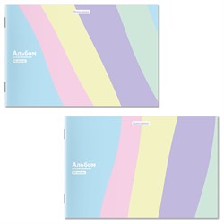 Альбом для рисования А4 40 л., скоба, обложка картон, BRAUBERG, 203х288 мм, кросс-серия PASTEL, 107362 - фото 14988488