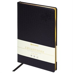 Ежедневник датированный 2026 БОЛЬШОЙ ФОРМАТ 210х297мм А4, BRAUBERG Comodo, под кожу, черный, 117242 - фото 14988687