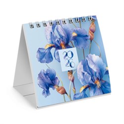Календарь-домик настольный на гребне, 2026 г., BRAUBERG, 101х101 мм, "Цветы", 117275 - фото 14990509