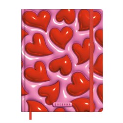 Дневник 1-11 класс 48 л., твердый, BRAUBERG, матовая ламинация, резинка, закладка-ляссе, с подсказом, "Сердечки", 107241 - фото 14996480