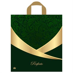 Пакет с петлевой ручкой ПВД, 40х37 см, "Перфекто Малахит", 95 мкм, н00268697 - фото 14996691