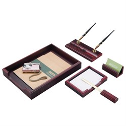 Набор подарочный настольный BESTAR "Neptun" из дерева, 5 предметов, цвет "красное дерево", 236370 - фото 15001535