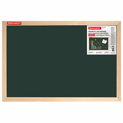 Доска для мела магнитная 30х45 см, зеленая, деревянная рамка, BRAUBERG "Wood", 238797 - фото 15003279