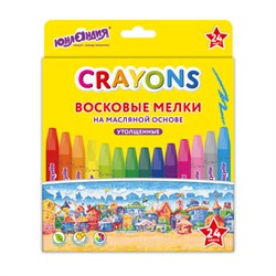 Восковые мелки утолщенные на масляной основе ЮНЛАНДИЯ "ДОМИКИ", 24 цвета, 273091 - фото 15003292