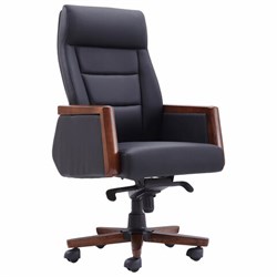 Кресло HAWASAN (ХАВАСАН) "Overlord EX-770", мультиблок, дерево, натуральная кожа, черное, 532934 - фото 15003327