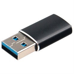 Переходник USB 3.1 AM/Type-C (F), CABLEXPERT 5 Гбит/с, QC3.0, металлический корпус, Pro, черный, A-USB3.1-AMCF - фото 15017993