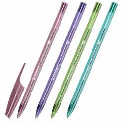 Ручка шариковая BRAUBERG X-30 COLOR MIX, СИНЯЯ, мягкое письмо, пишущий узел 1 мм, линия письма 0,5 мм, 144335 - фото 15023110