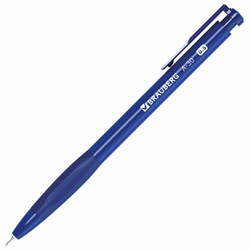 Ручка шариковая автоматическая BRAUBERG A-30 "WRITING 3.0", СИНЯЯ, пишущий узел 0,5 мм, линия письма 0,25 мм, 144339 - фото 15023114