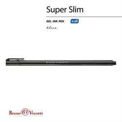 Ручка гелевая BRUNO VISCONTI "Super Slim Black", СИНЯЯ, узел 0,28 мм, линия 0,2 мм, 20-0398 - фото 15025172