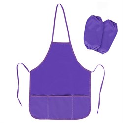 Фартук с нарукавниками для уроков труда ПИФАГОР, 3 кармана, увеличенный размер, 45x60 см, фиолетовый, 273748 - фото 15029191